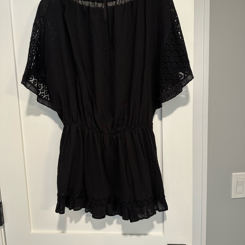 Victoria Secret Black Cotton Coverup with Elastic Cinch Waste NWOT size M - Picture 6 of 6